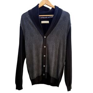 Tommy Bahama Silk Cardigan sweater gray black Size Small